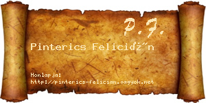 Pinterics Felicián névjegykártya
